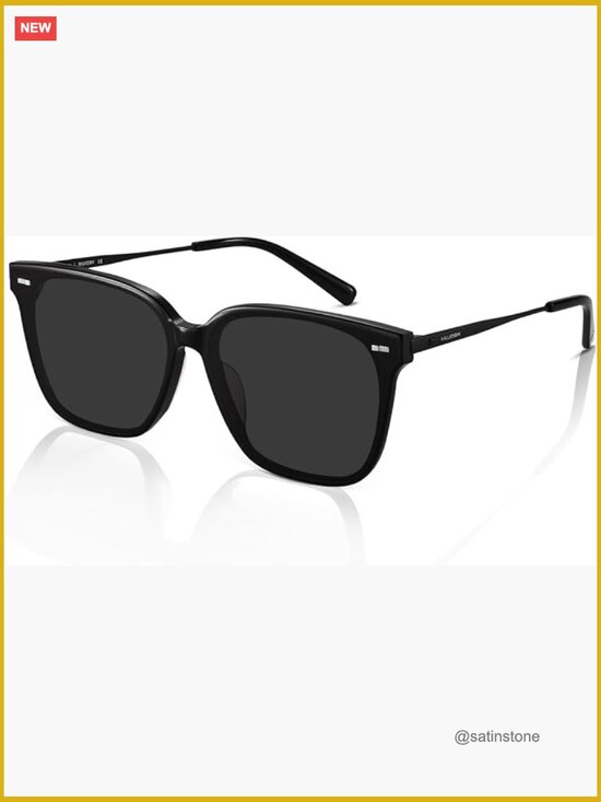 Retro Square Polarized Sunglasses UV400 Lightweight Acetate Nylon main image 7